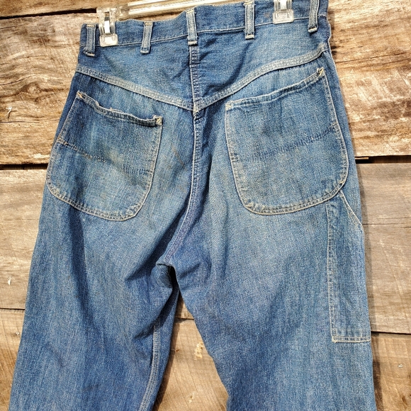 Rare 1950's Vintage Strong Reliable Denim Workwear Blue Jeans 32 - Picture 7 of 9
